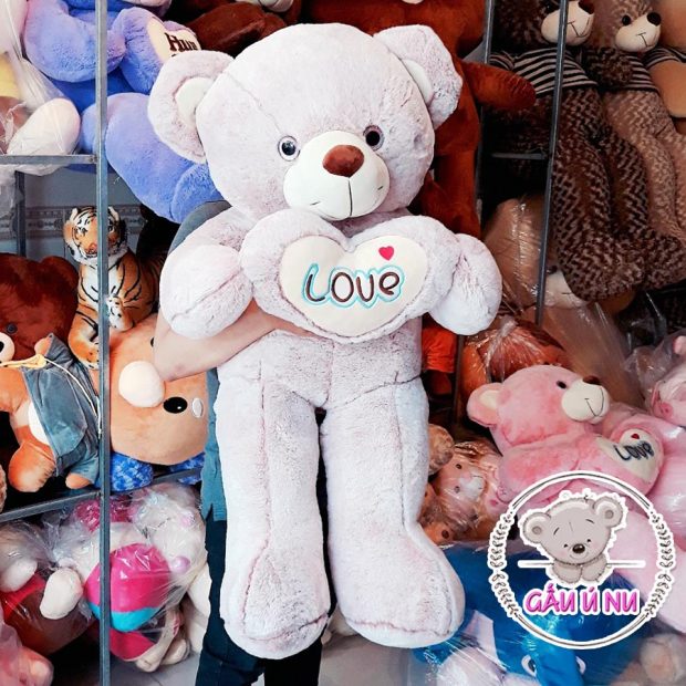 Gấu bông Teddy 110 cm Ôm Tim Love